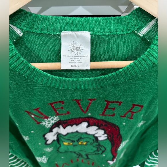 Dr. Seuss Green Grinch Holiday Sweater - Picture 3 of 4
